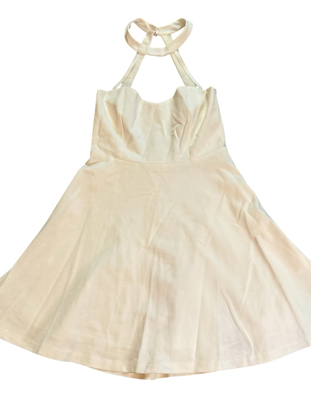 Lulu's White Halter Fit-and-Flare Dress